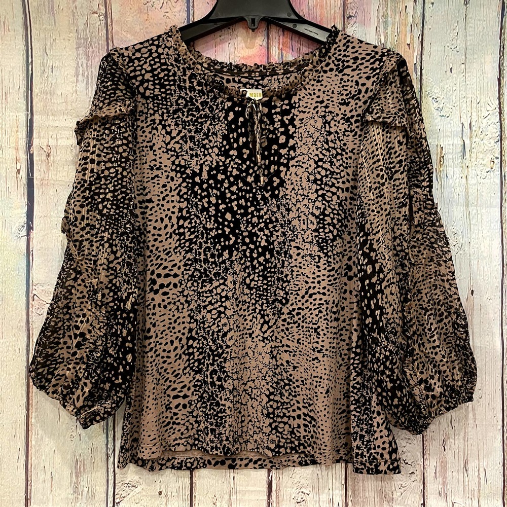Anthropologie Maeve Print 3 Quarter Sleeve Blouse Top - SMALL